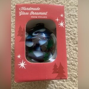 Handmade Glass Ornament - Blue and Green